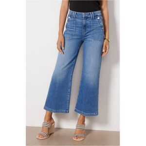 PAIGE Aubrey High Rise Wide Leg Jeans Women’s Size 28 Medium Wash Ankle Denim